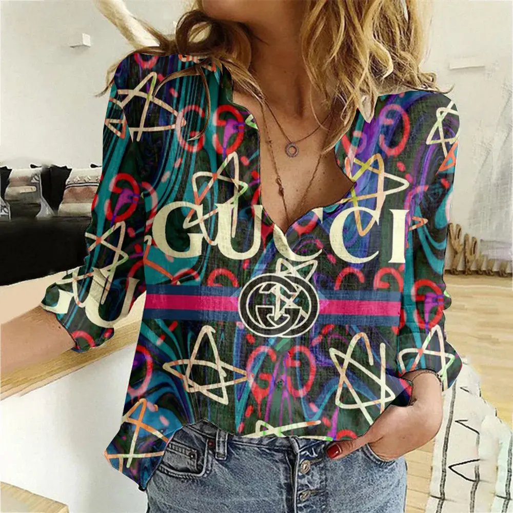 Gucci Neon Stars Multicolor Logo Graphic Shirt 2025