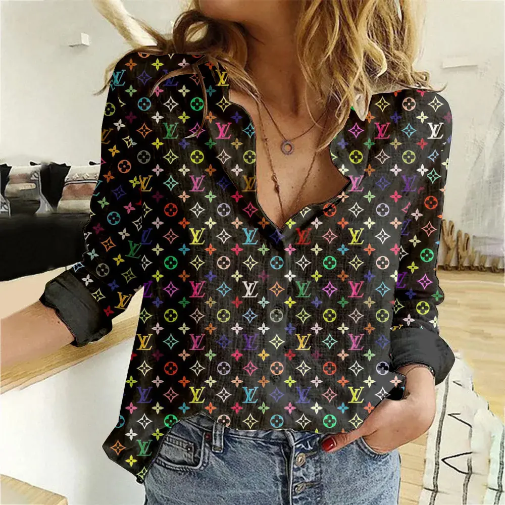 Louis Vuitton Multicolor Monogram Black Graphic Shirt 2025