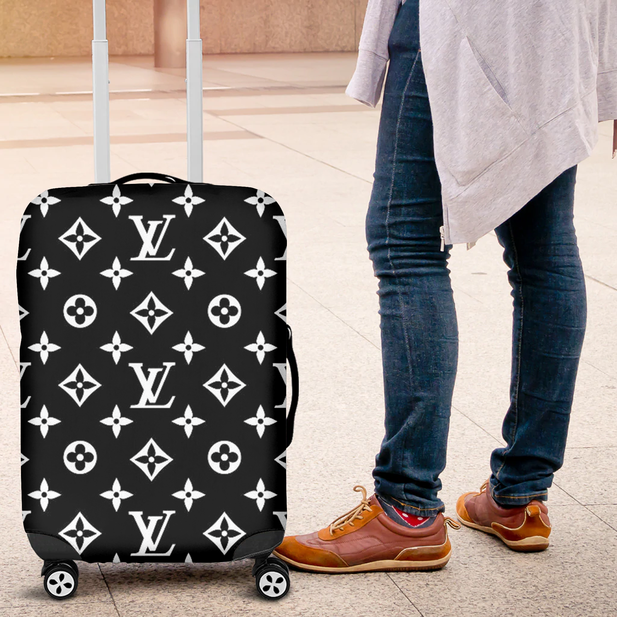 Louis Vuitton Black Monogram Luggage Cover Luxury Aesthetic Travel