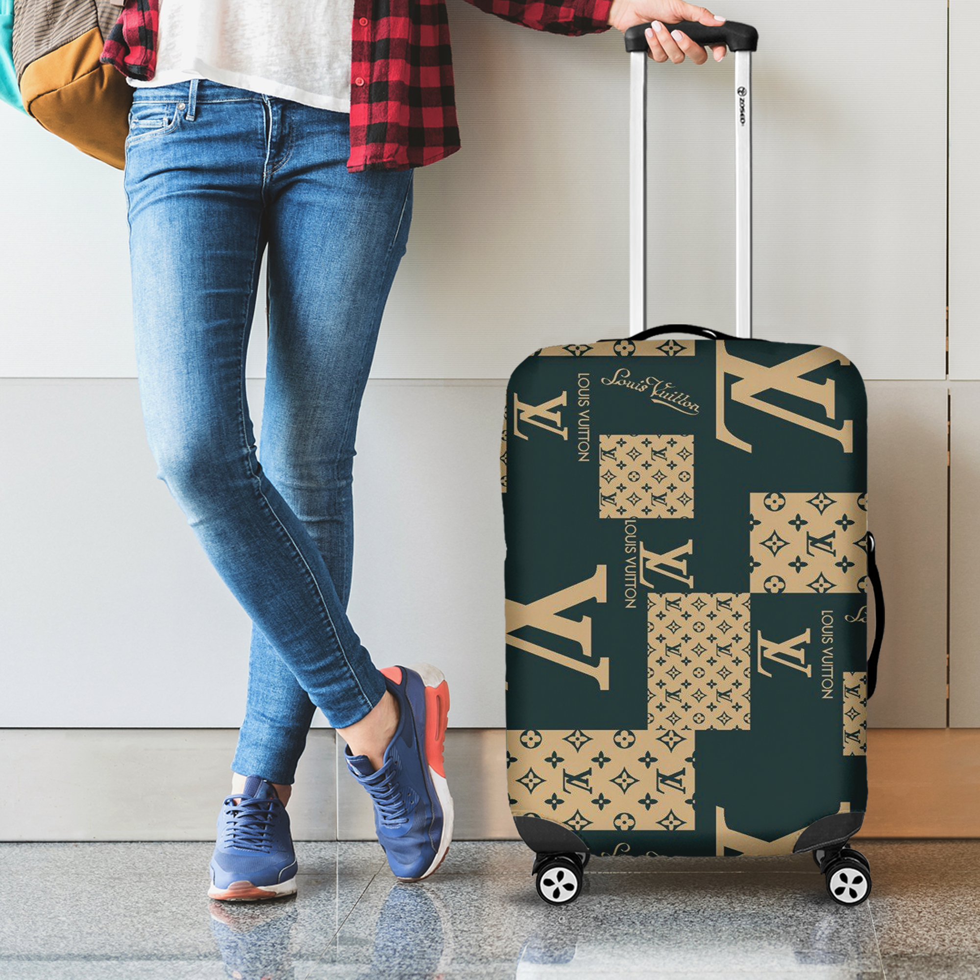 Louis Vuitton Green Patchwork Luggage Cover Luxury Travel Gift