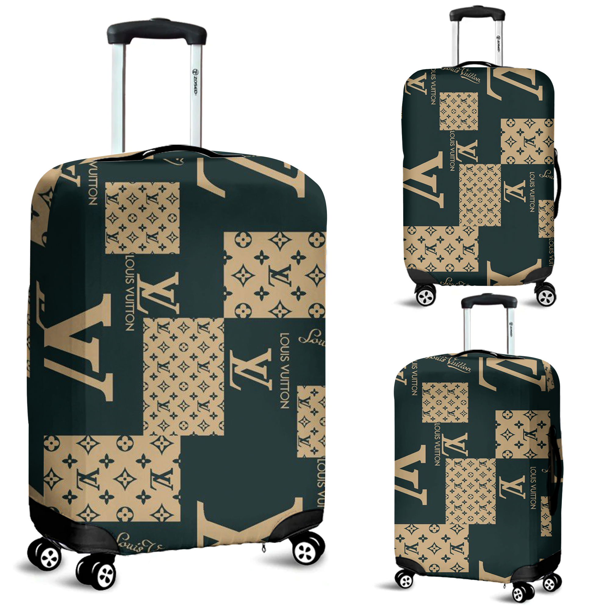 Louis Vuitton Green Patchwork Luggage Cover Luxury Travel Gift