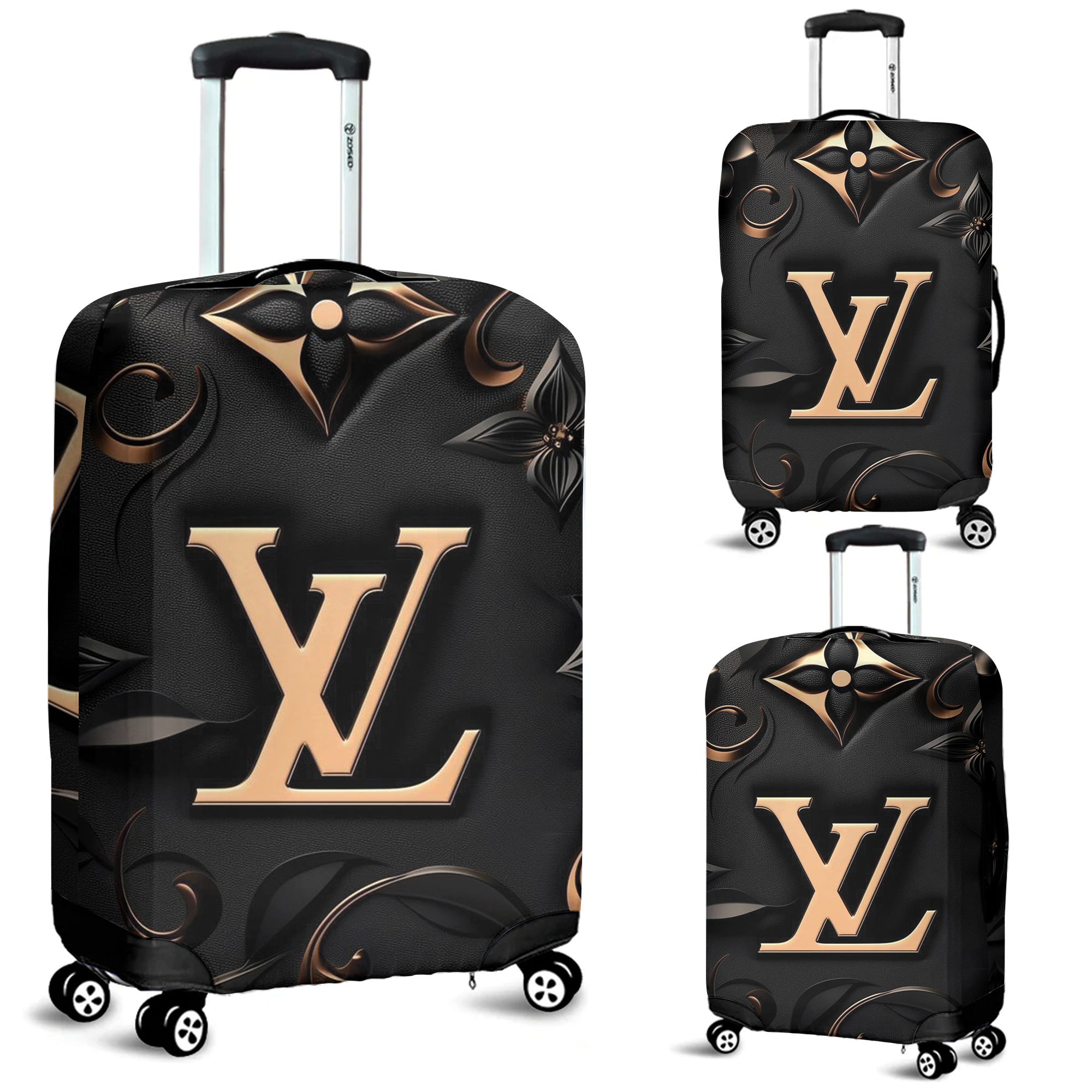 Louis Vuitton Black Gold Monogram Luggage Cover Luxury Travel Gift