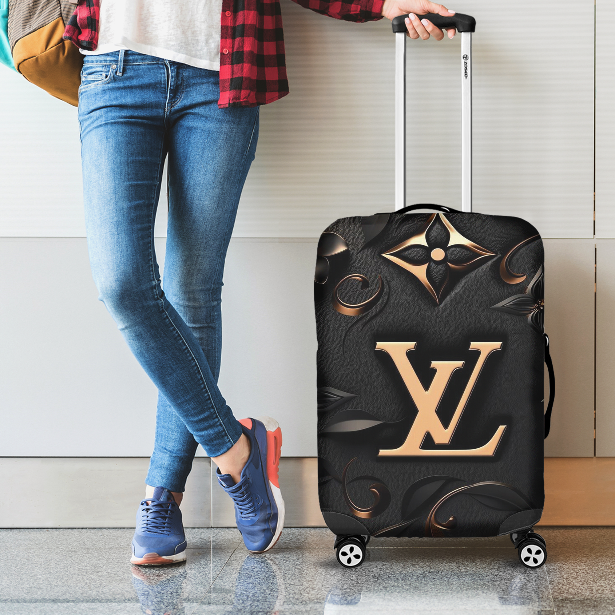 Louis Vuitton Black Gold Monogram Luggage Cover Luxury Travel Gift