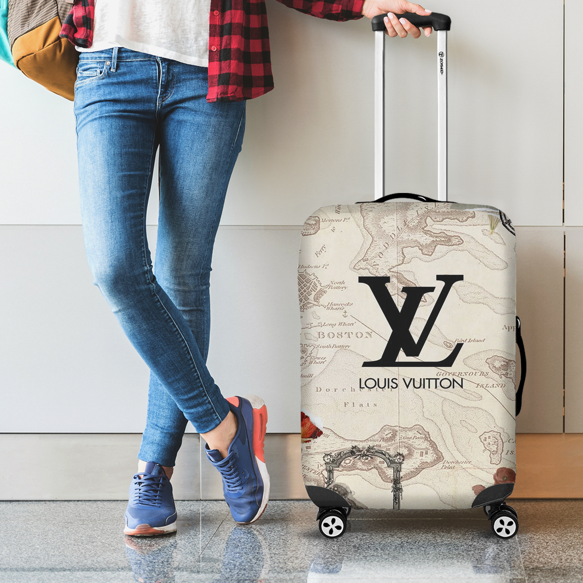 Louis Vuitton Vintage Map Luggage Cover Luxury Travel Aesthetic Gift