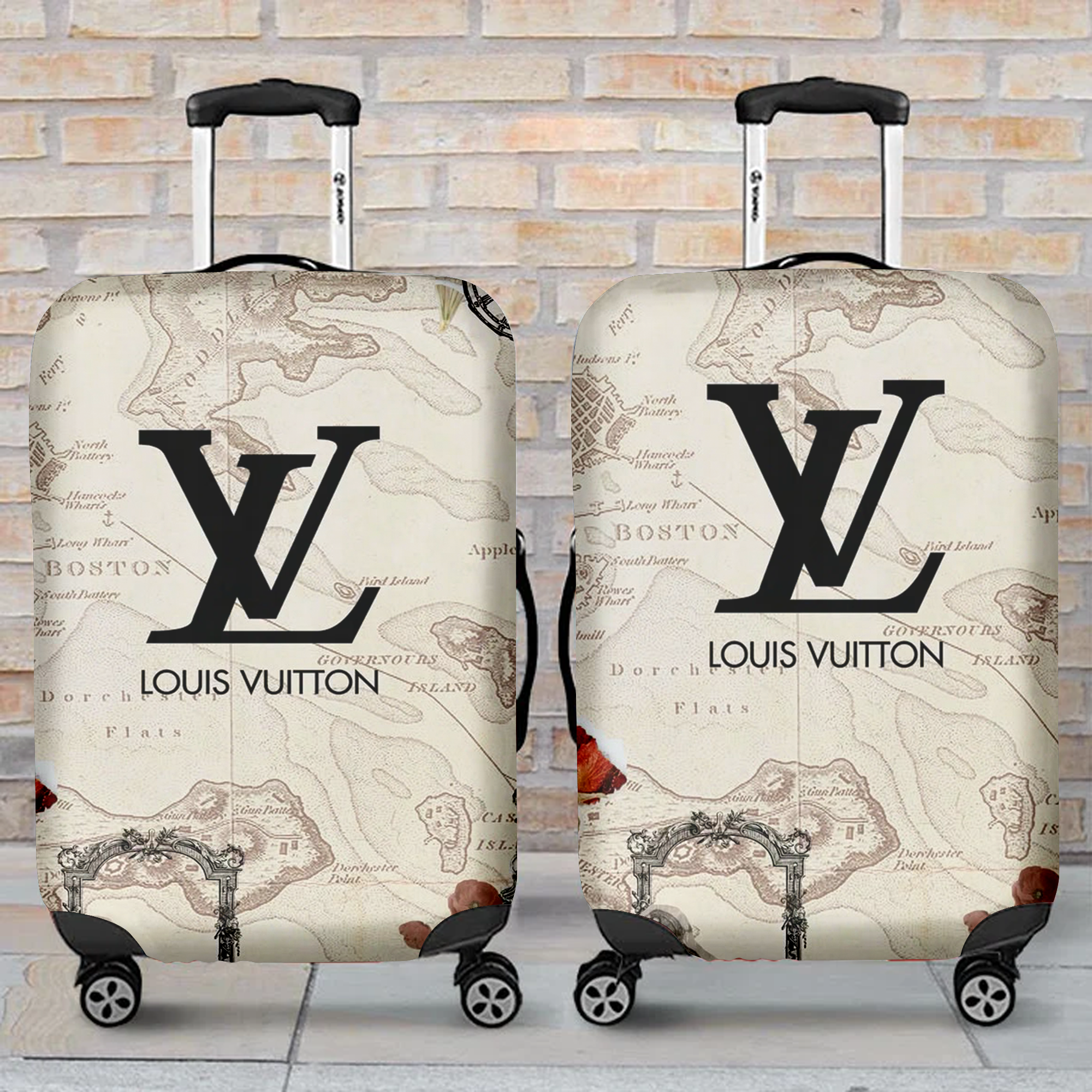 Louis Vuitton Vintage Map Luggage Cover Luxury Travel Aesthetic Gift