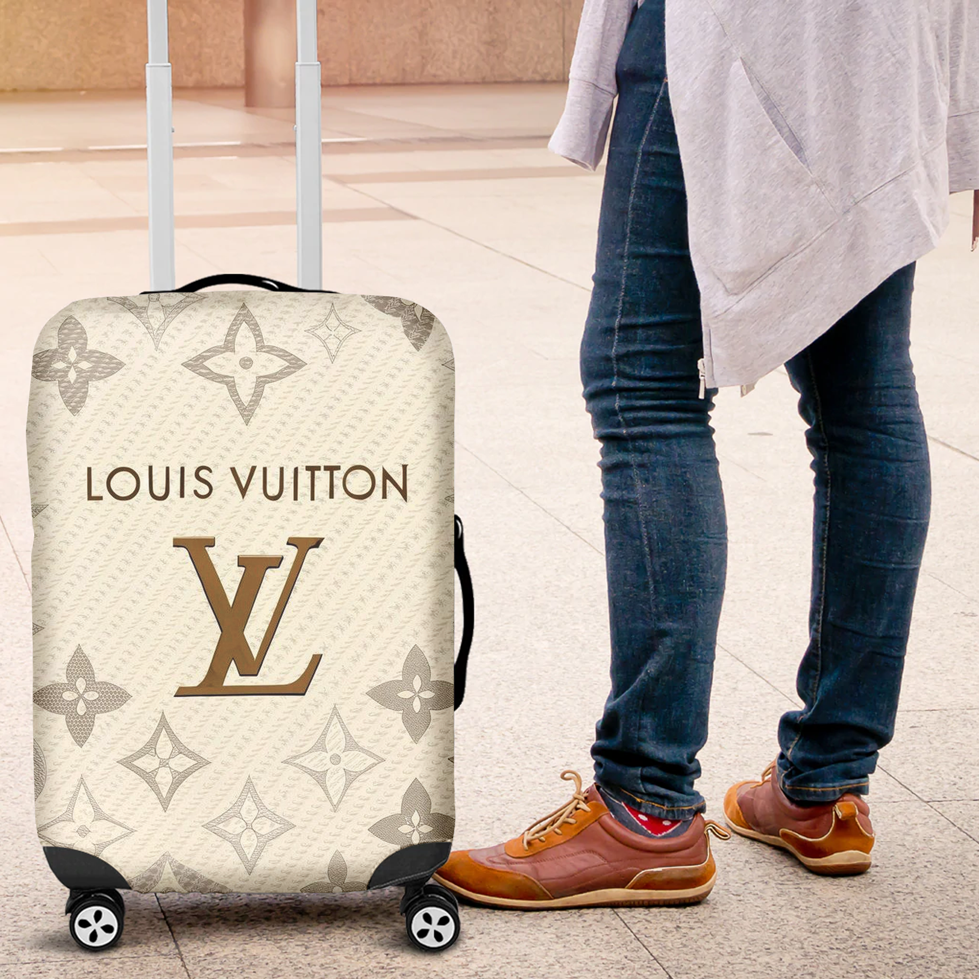 Louis Vuitton Beige Monogram Luggage Cover Quiet Luxury Travel Gift