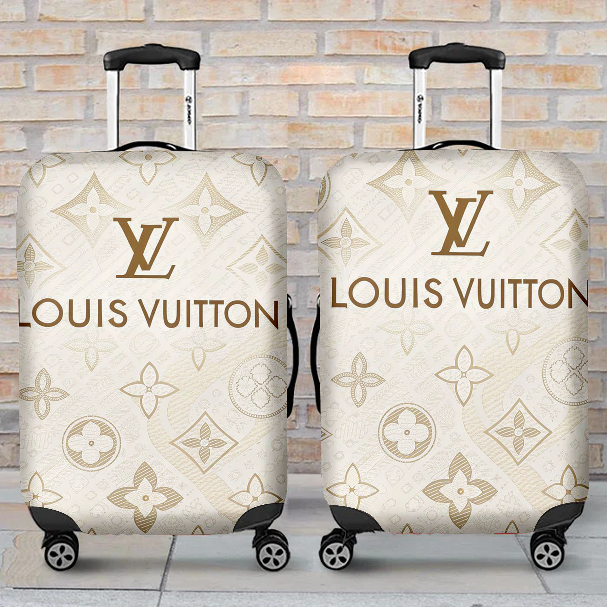 Louis Vuitton Gold Beige Monogram Luggage Cover Luxury Travel Gift