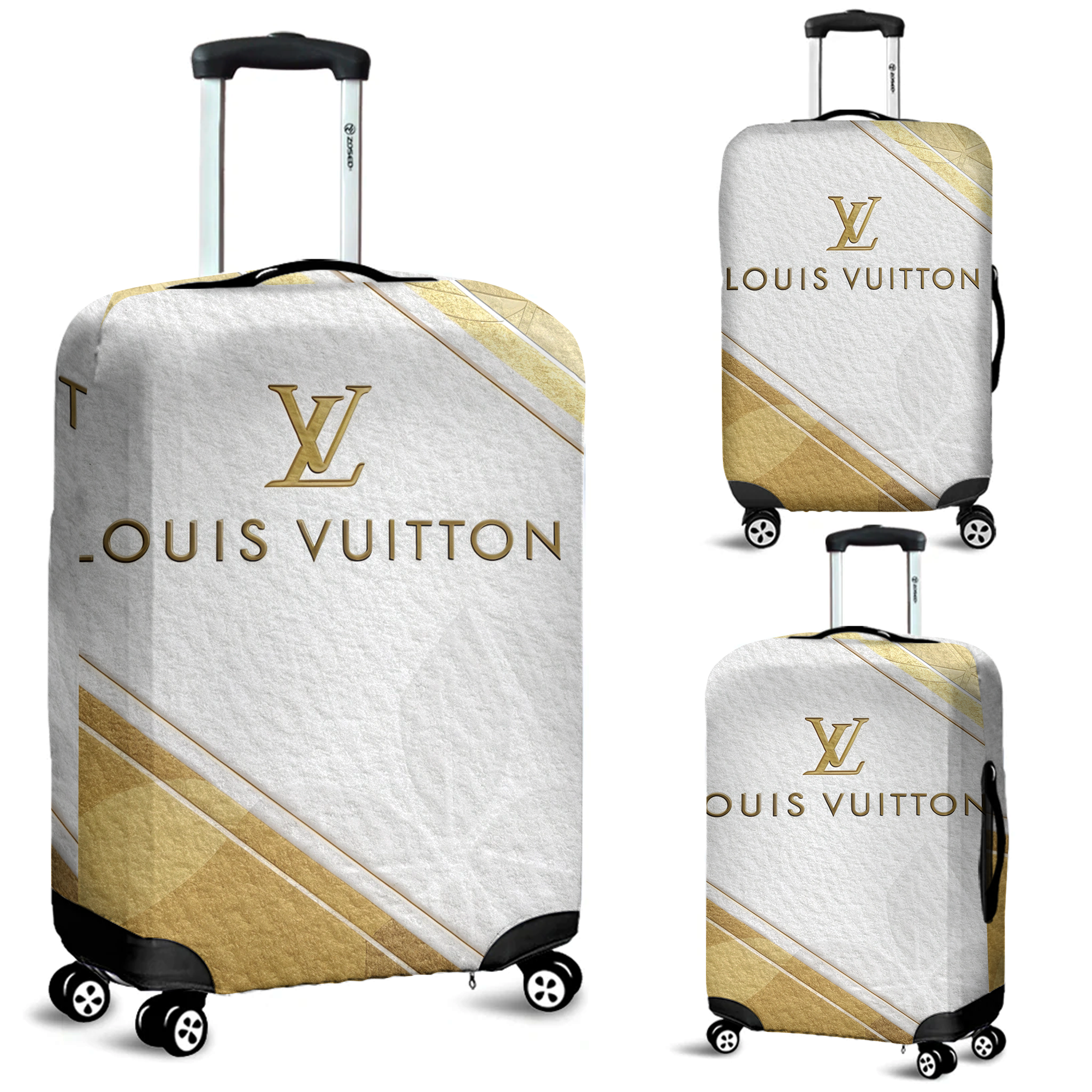 Louis Vuitton White Gold Minimalist Luggage Cover Luxury Travel Gift