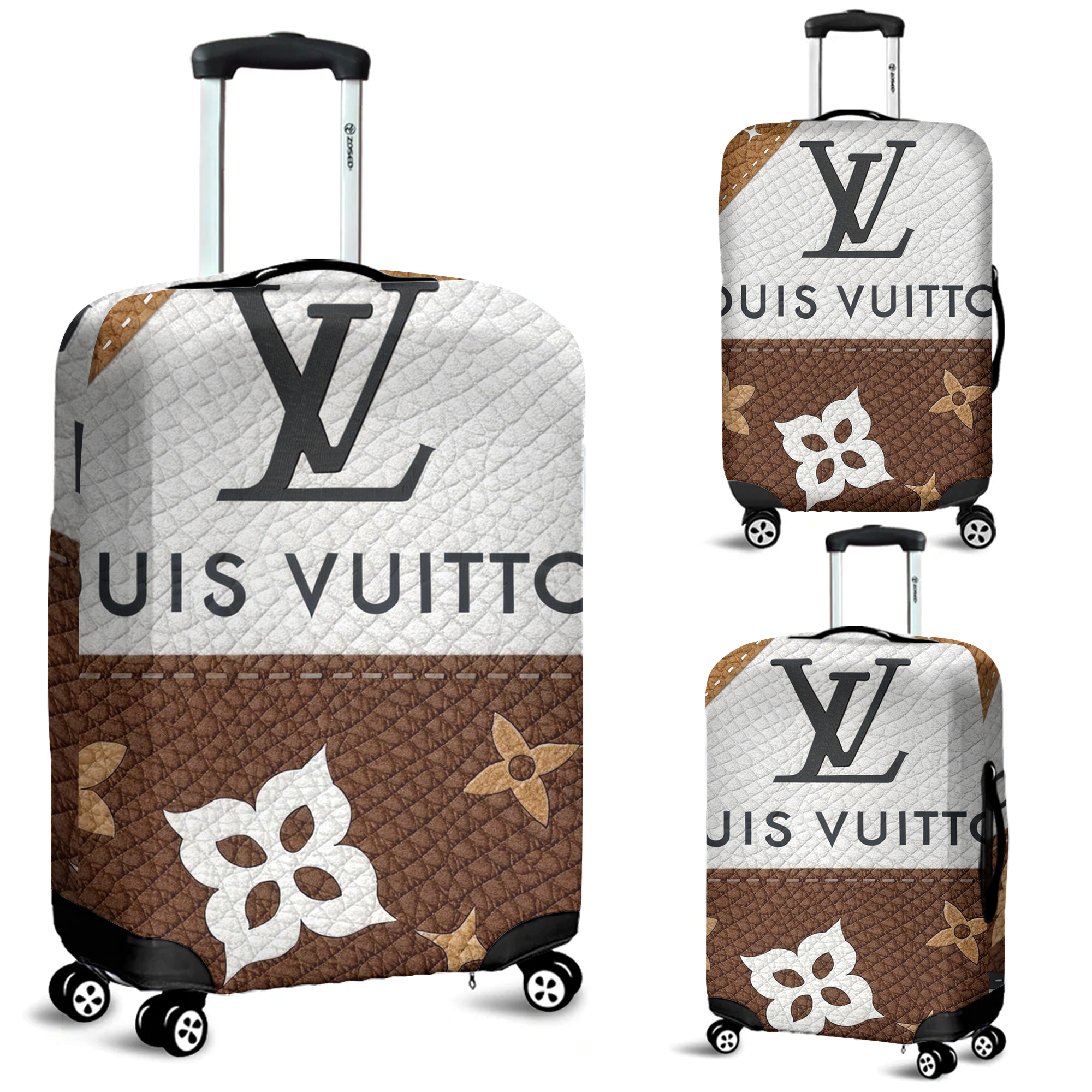 Louis Vuitton Brown Leather Patchwork Luggage Cover Luxury Gift