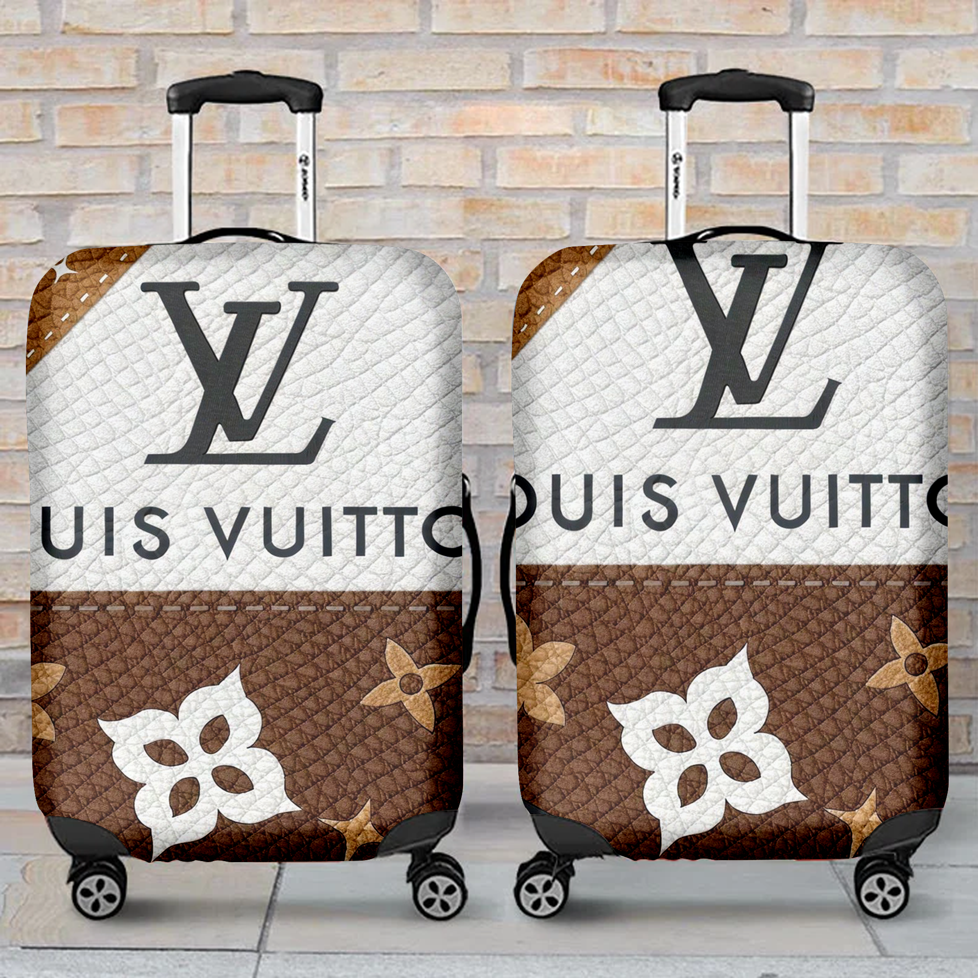 Louis Vuitton Brown Leather Patchwork Luggage Cover Luxury Gift