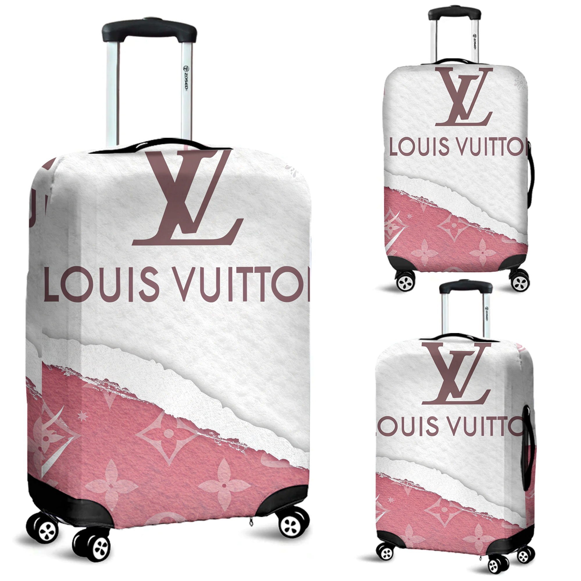 Louis Vuitton Pink White Monogram Luggage Cover Luxury Travel Gift