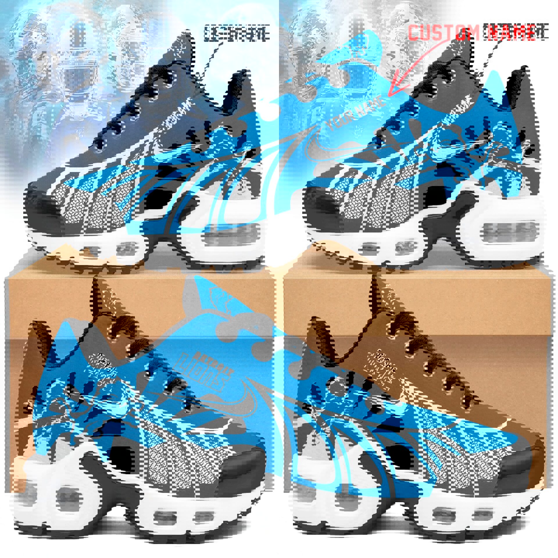 2025 Blue Flame Runner with Mesh Panels and Custom Name