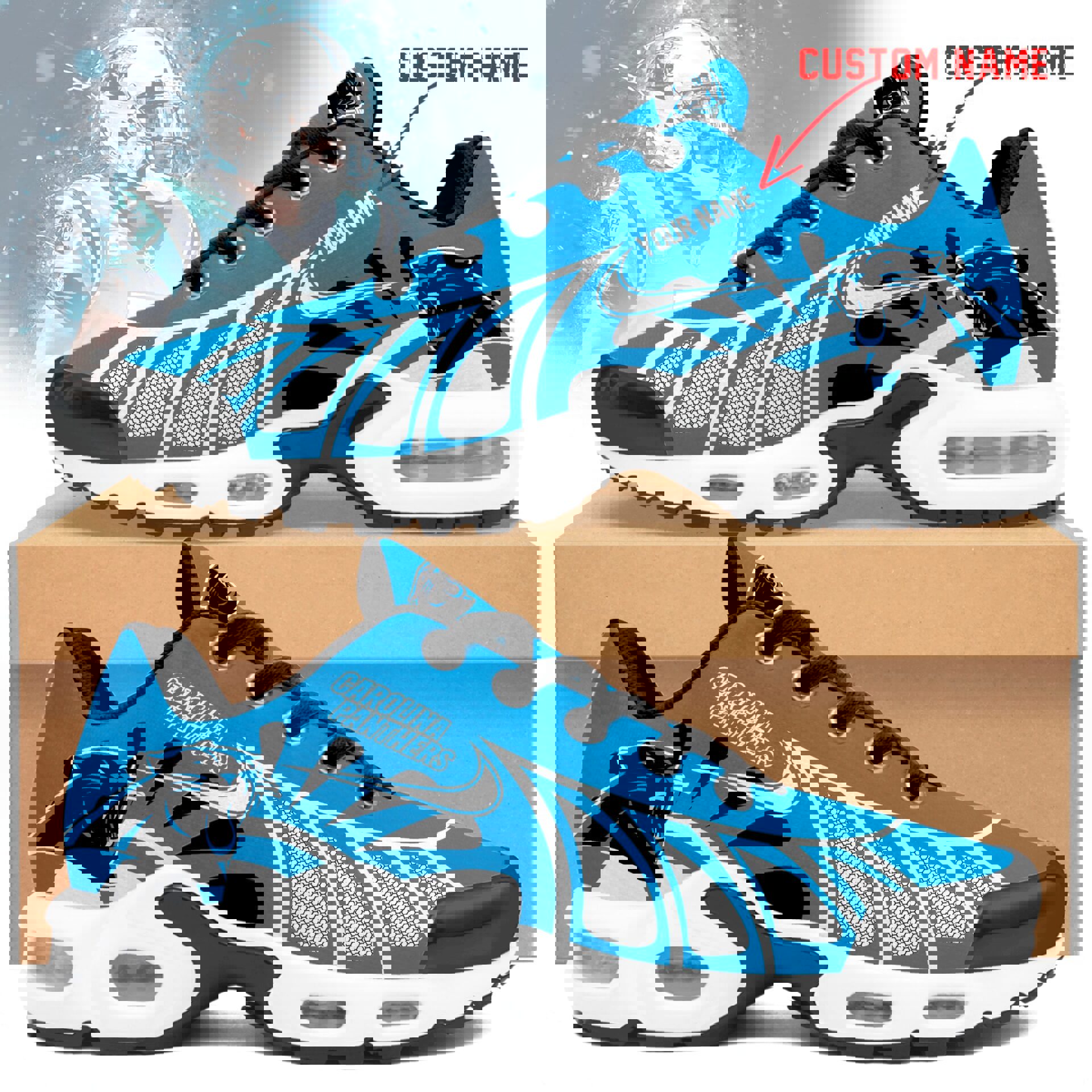 2025 Bright Blue Runner with Mesh Panels and Custom Name