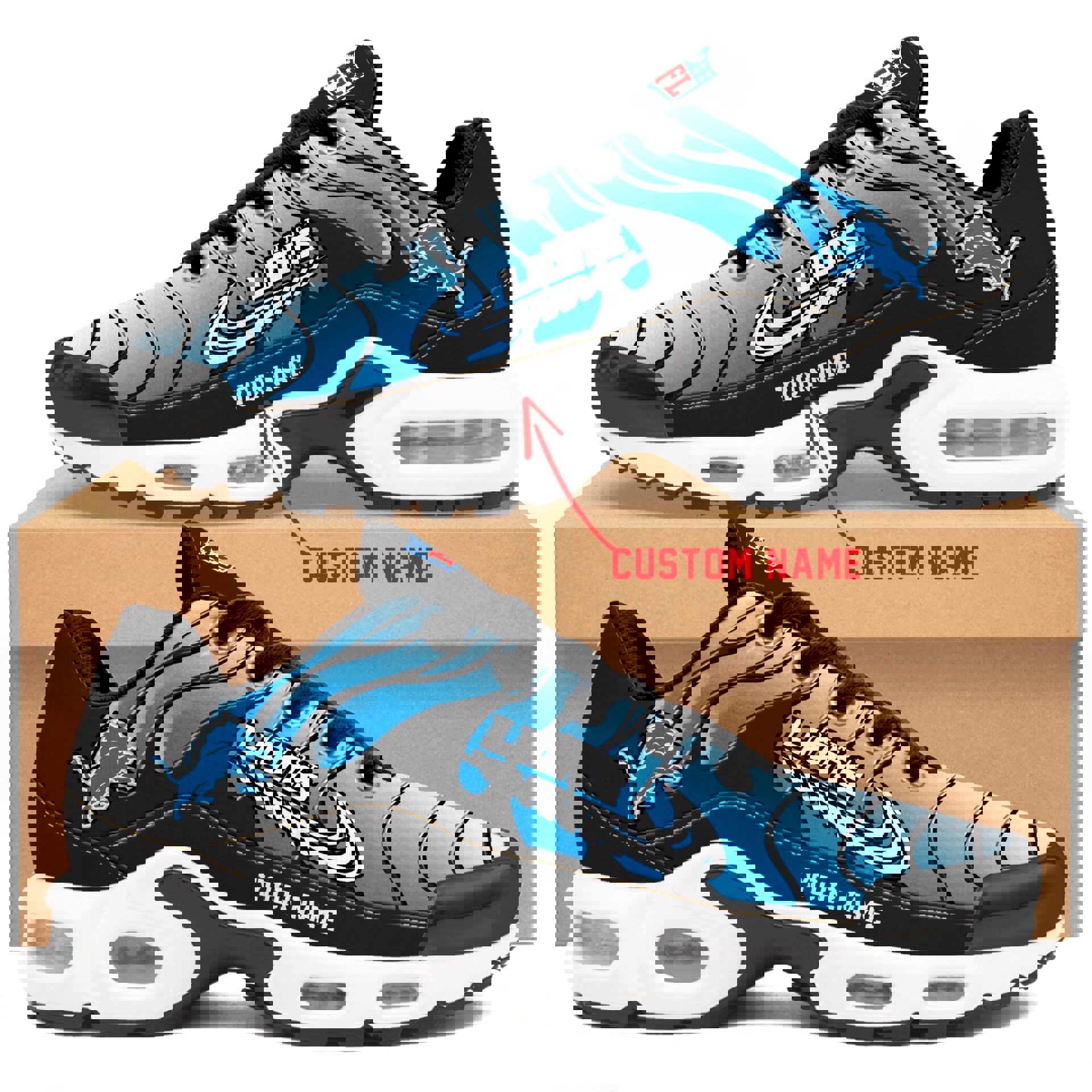 2025 Gradient Blue Flame Runner with Custom Air Sole