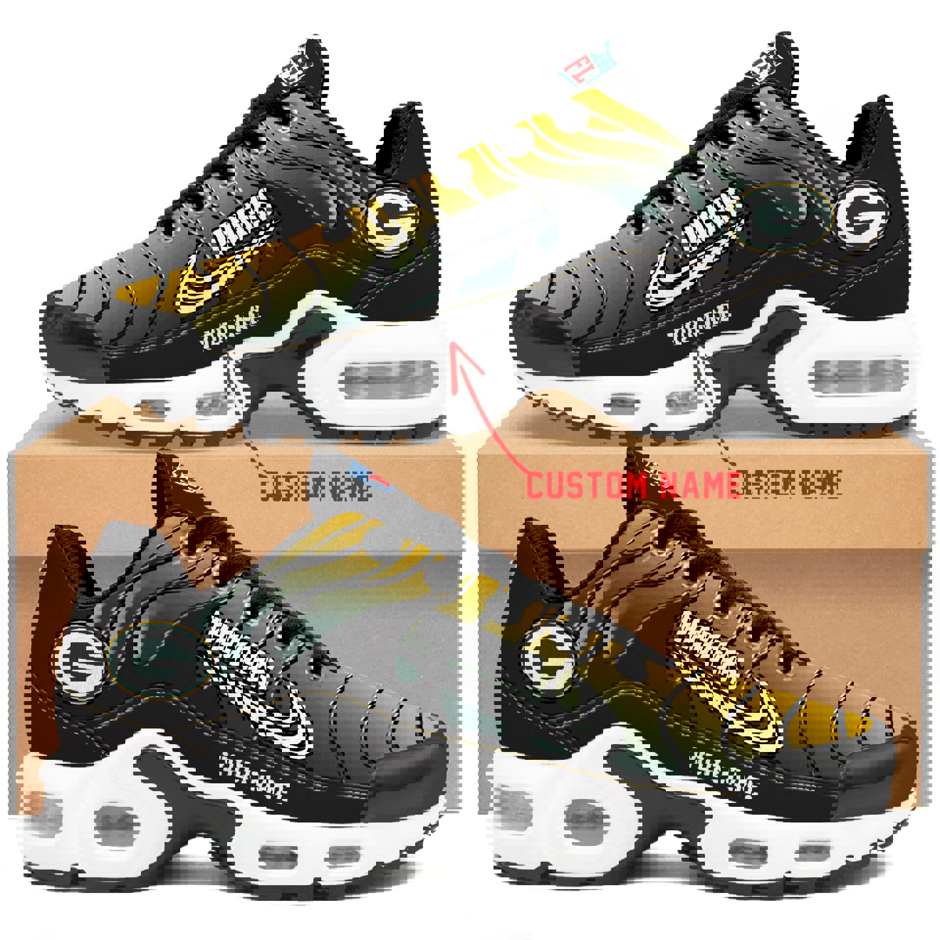 2025 Gradient Green Flame Runner with Custom Air Sole