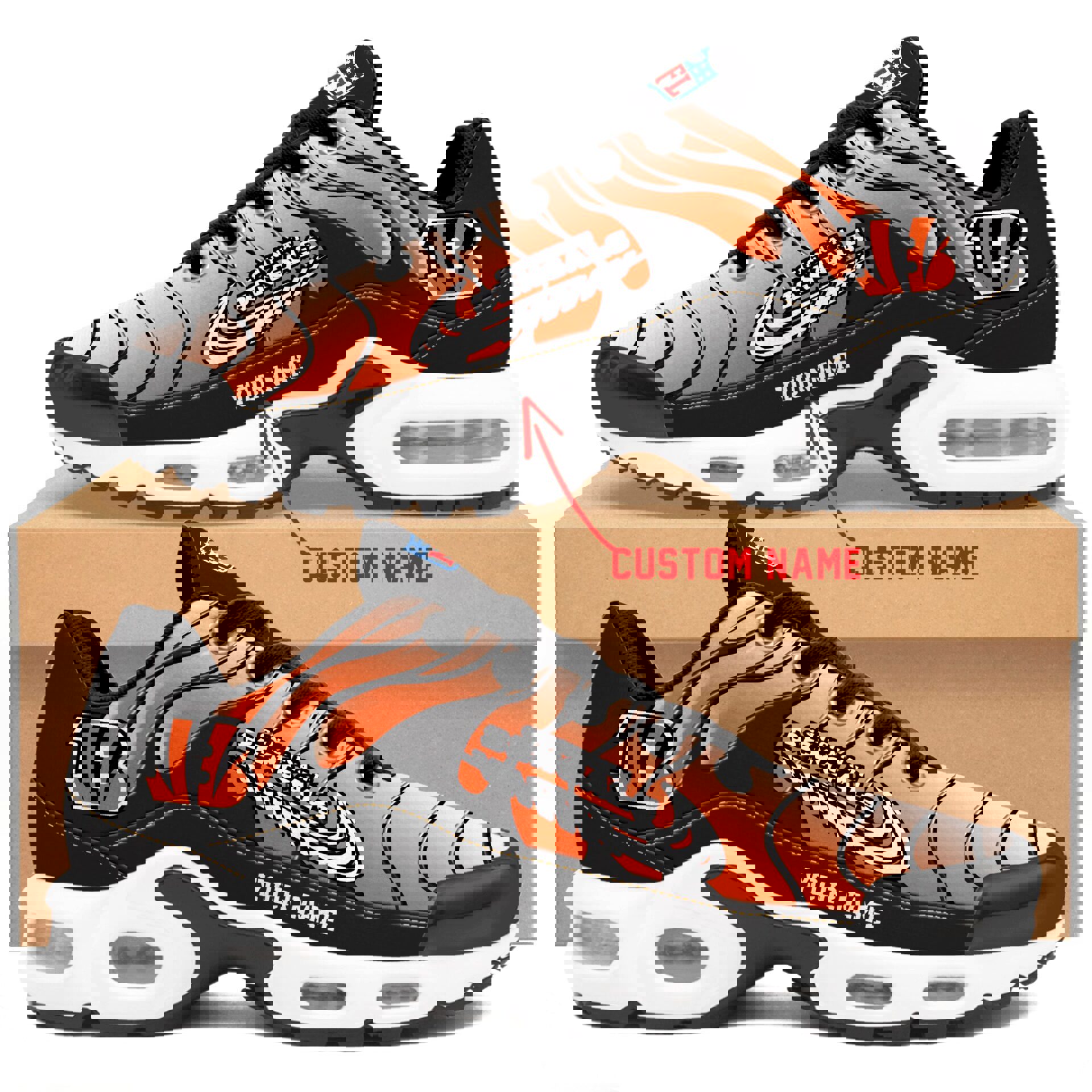 2025 Gradient Orange Flame Runner with Air Sole