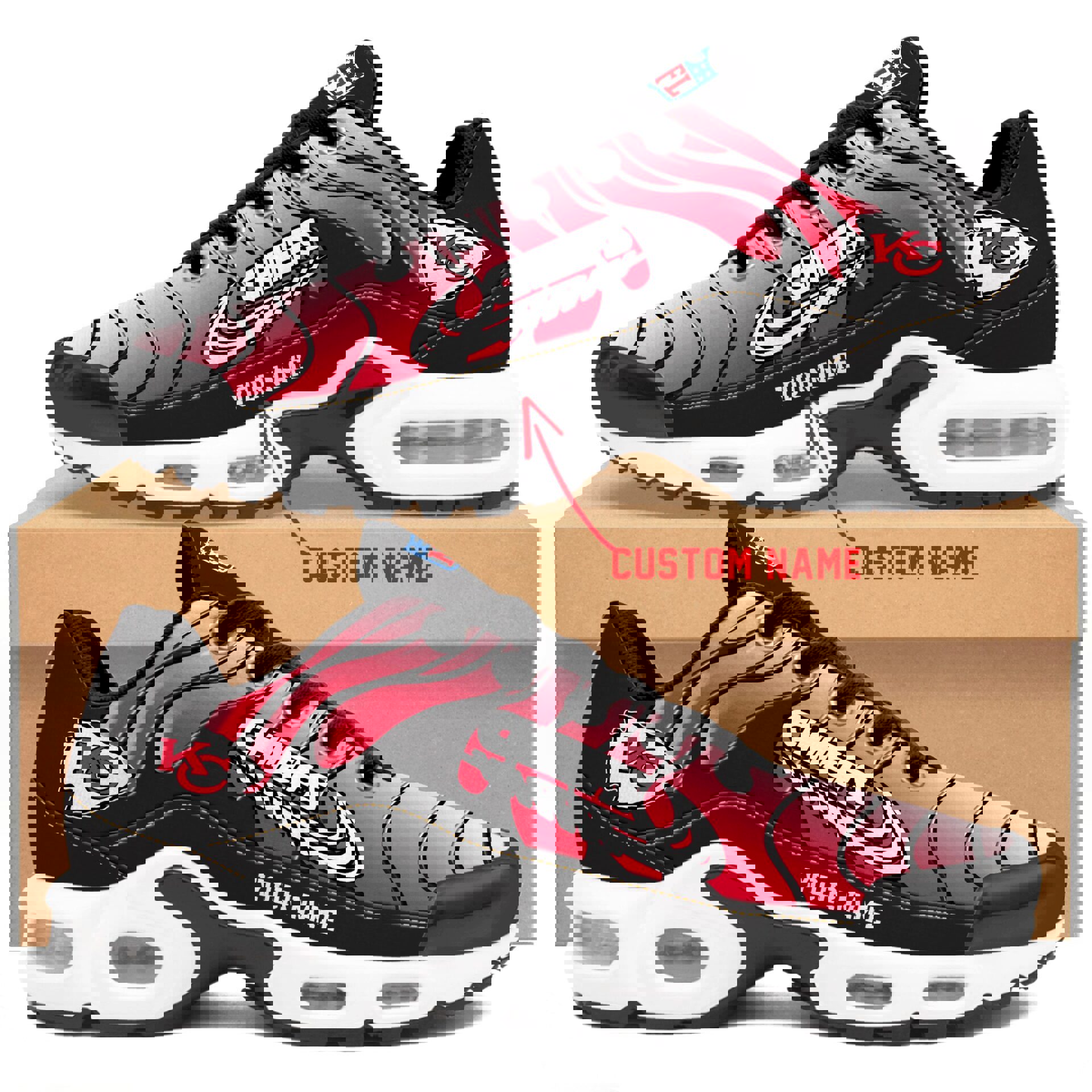 2025 Gradient Red Flame Runner with Air Sole