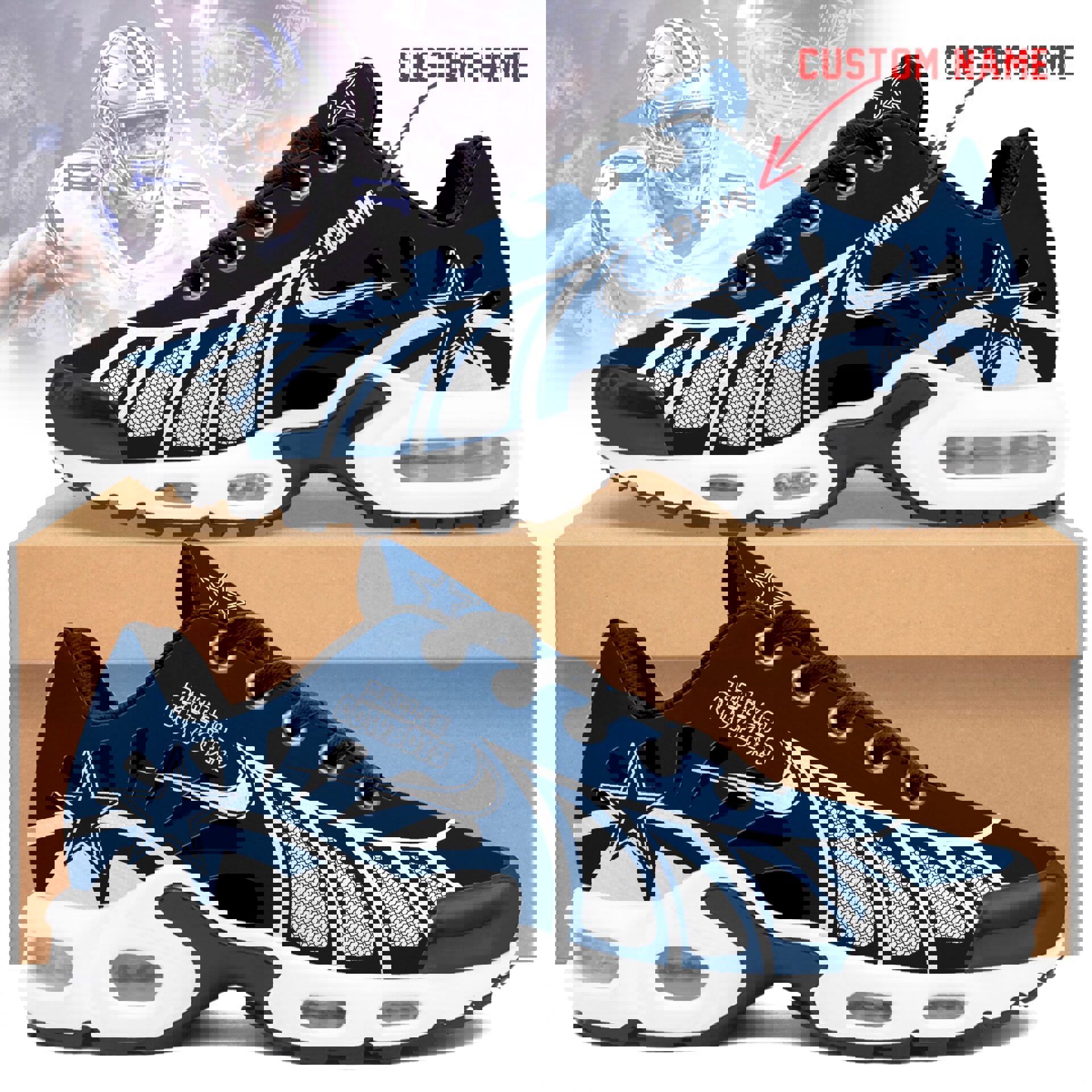 2025 Navy Mesh Runner with White Flame and Custom Name
