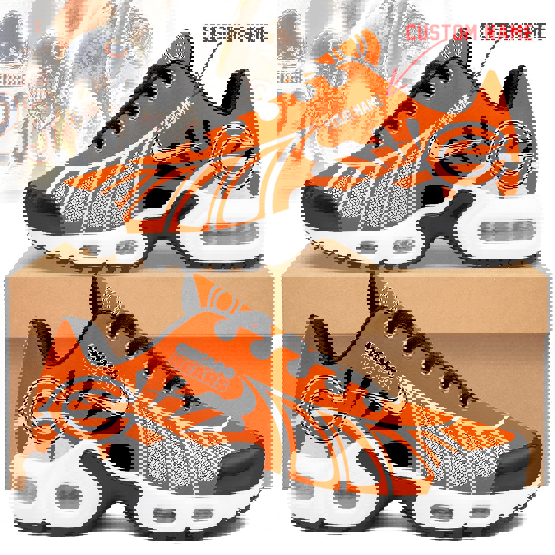 2025 Navy Orange Mesh Runner with Custom Name Detail
