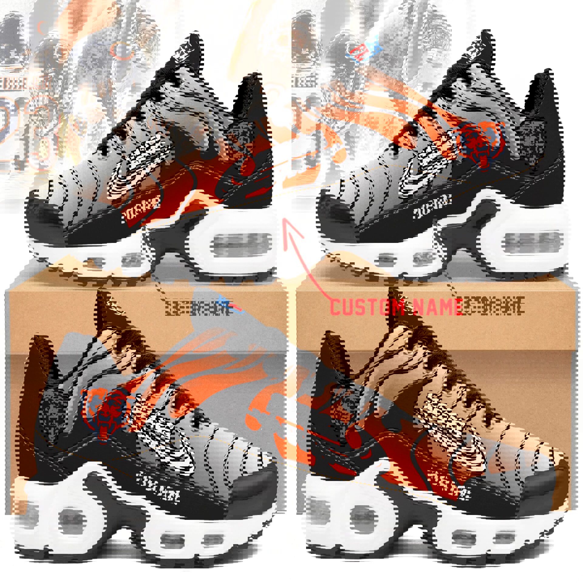 2025 Orange Flame Runner with Black Sole and Custom Panel
