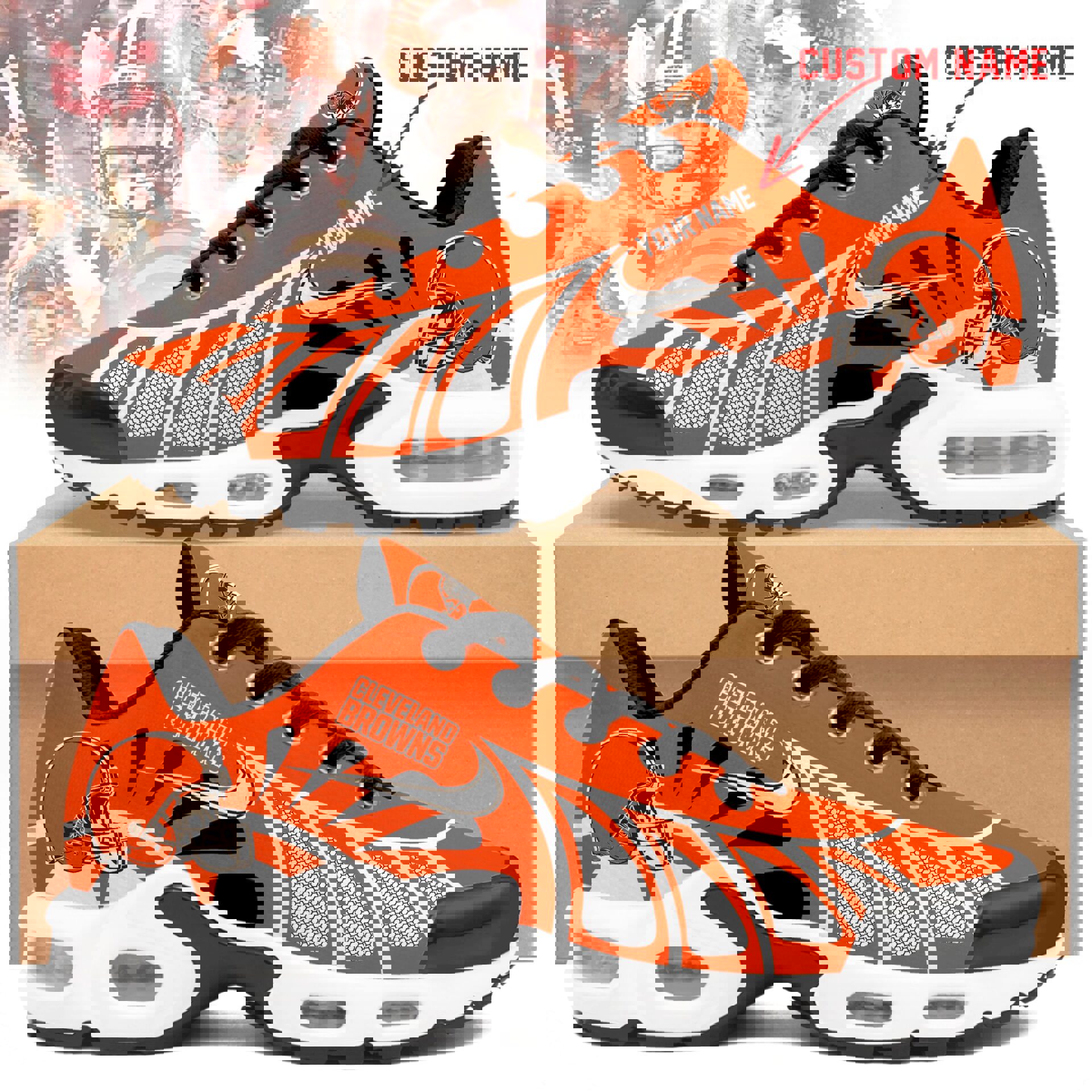 2025 Orange Mesh Runner with White Flame and Custom Name