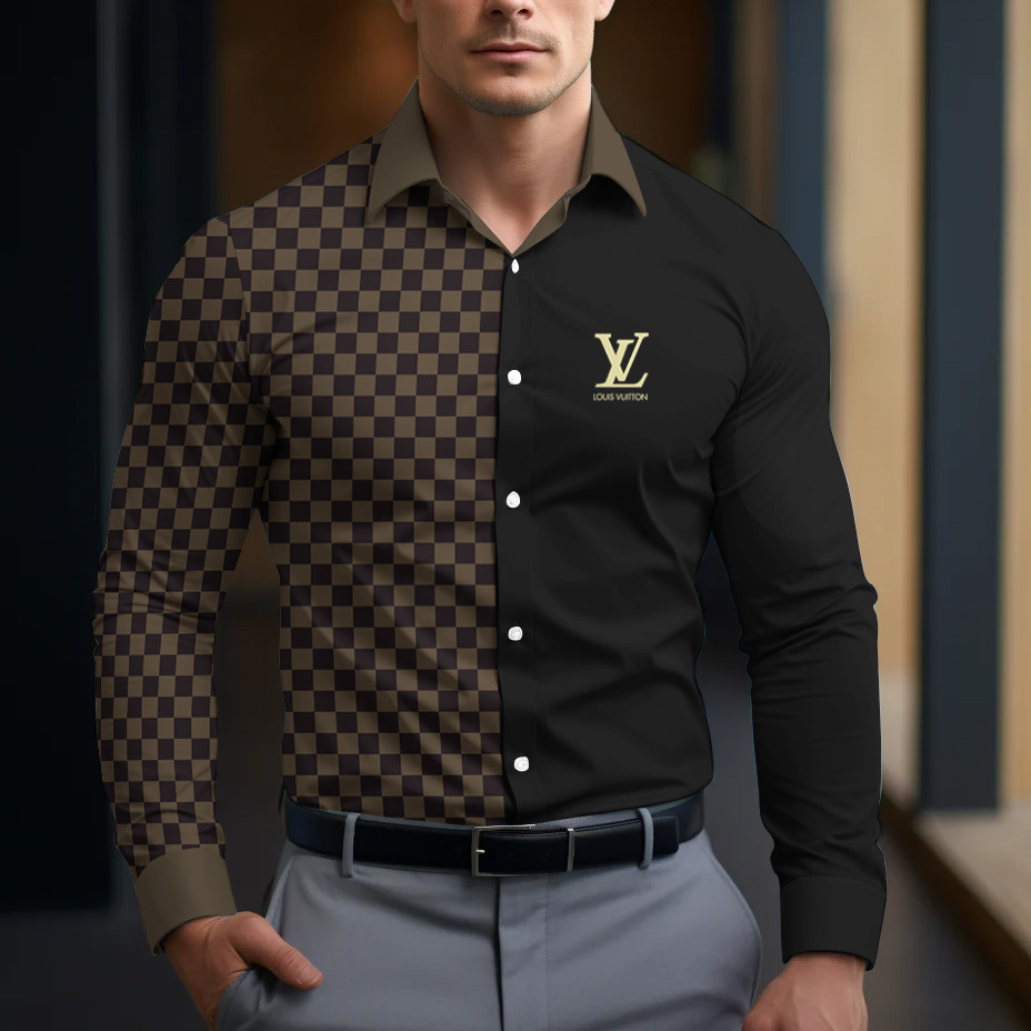 2025 Split Check and Black Logo Polo Shirt