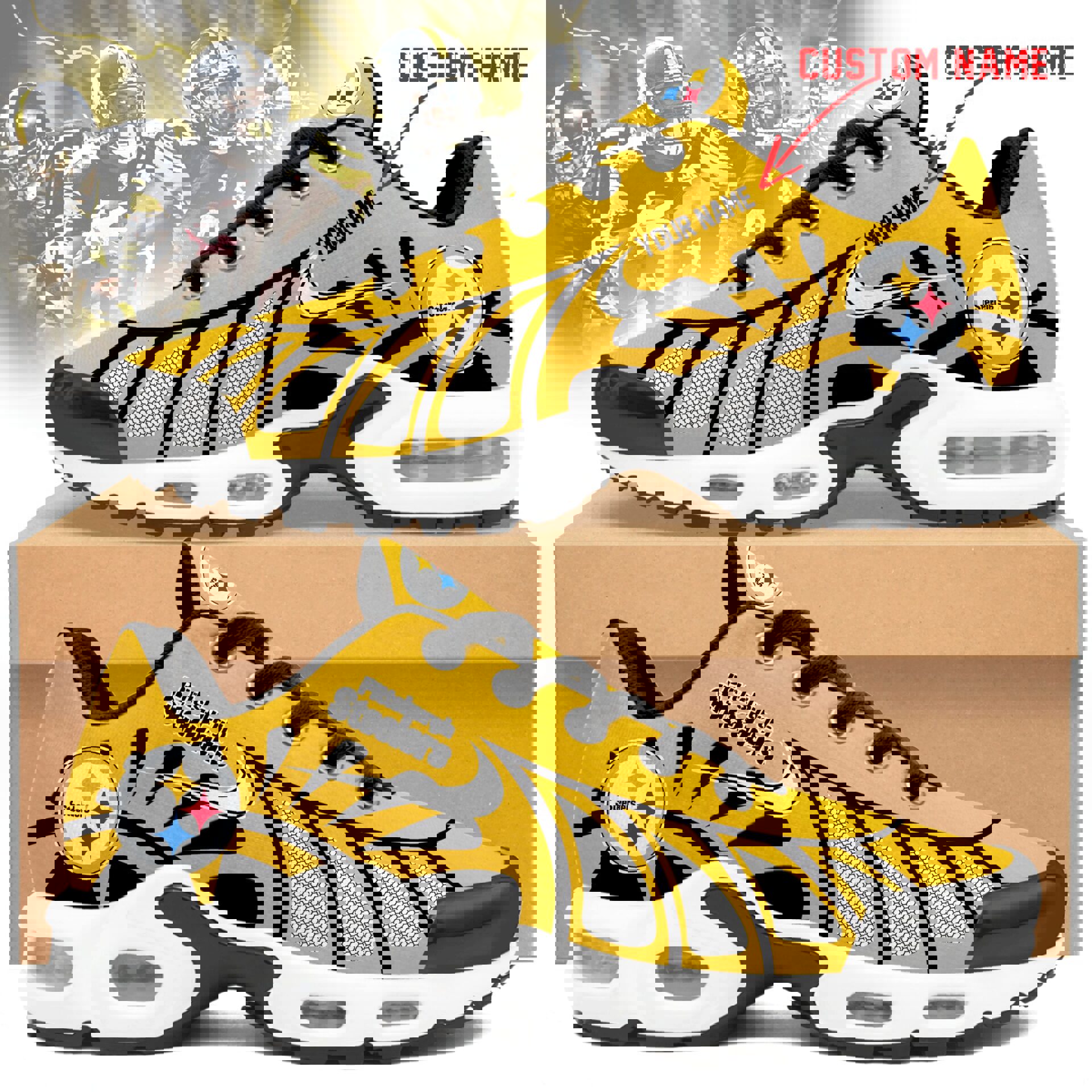 2025 Yellow Black Burst Unisex Air Runner Sneakers