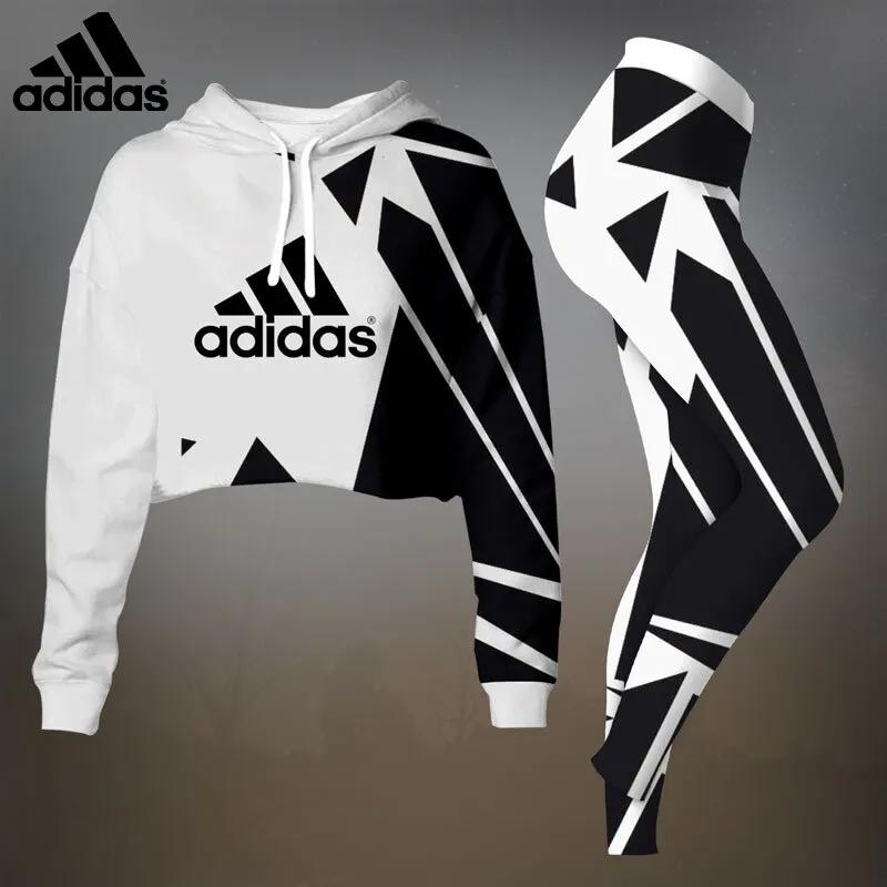Adidas Bold Geometric Leggings & Hoodie Set