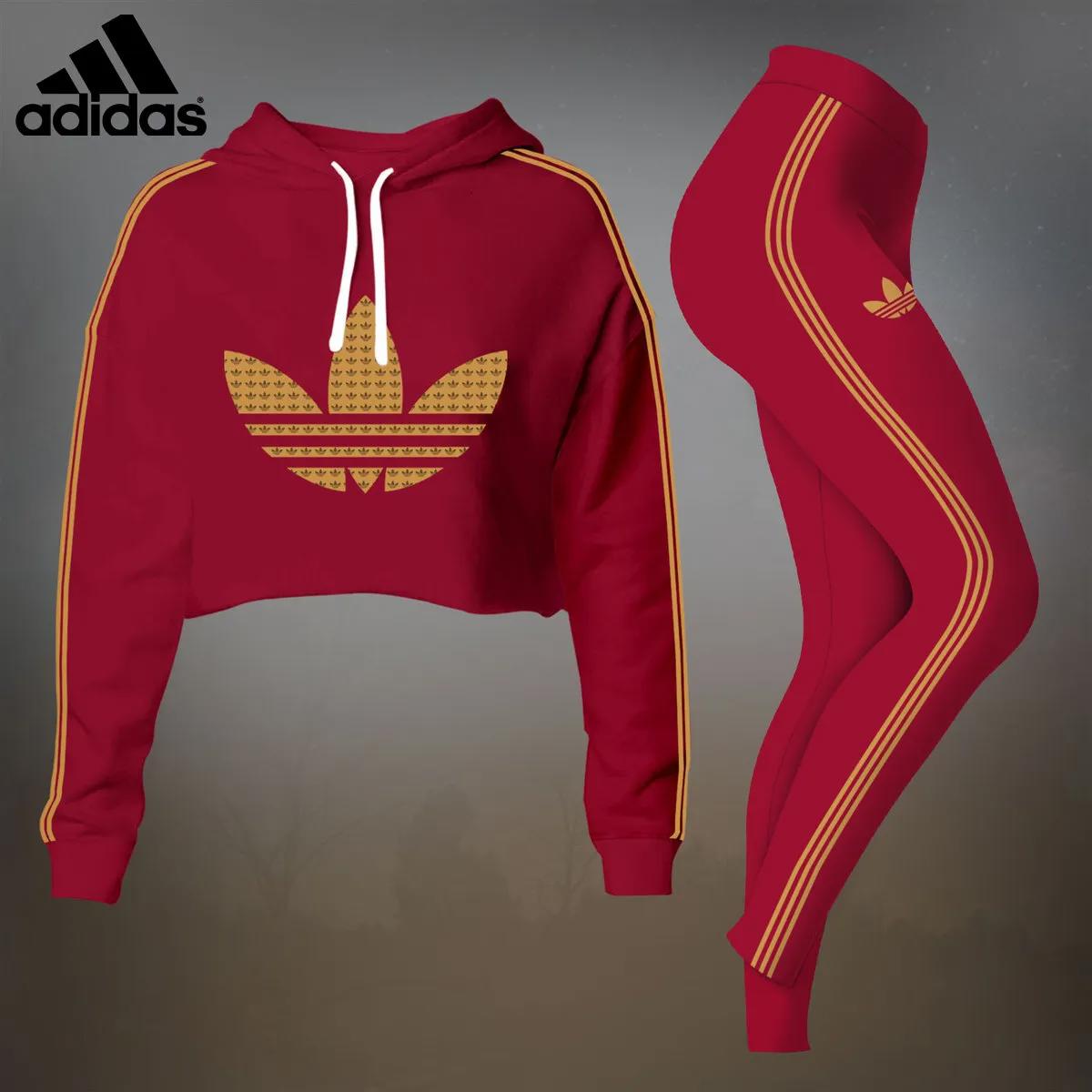Adidas Bold Red Tracksuit with Gold Trefoil Icon