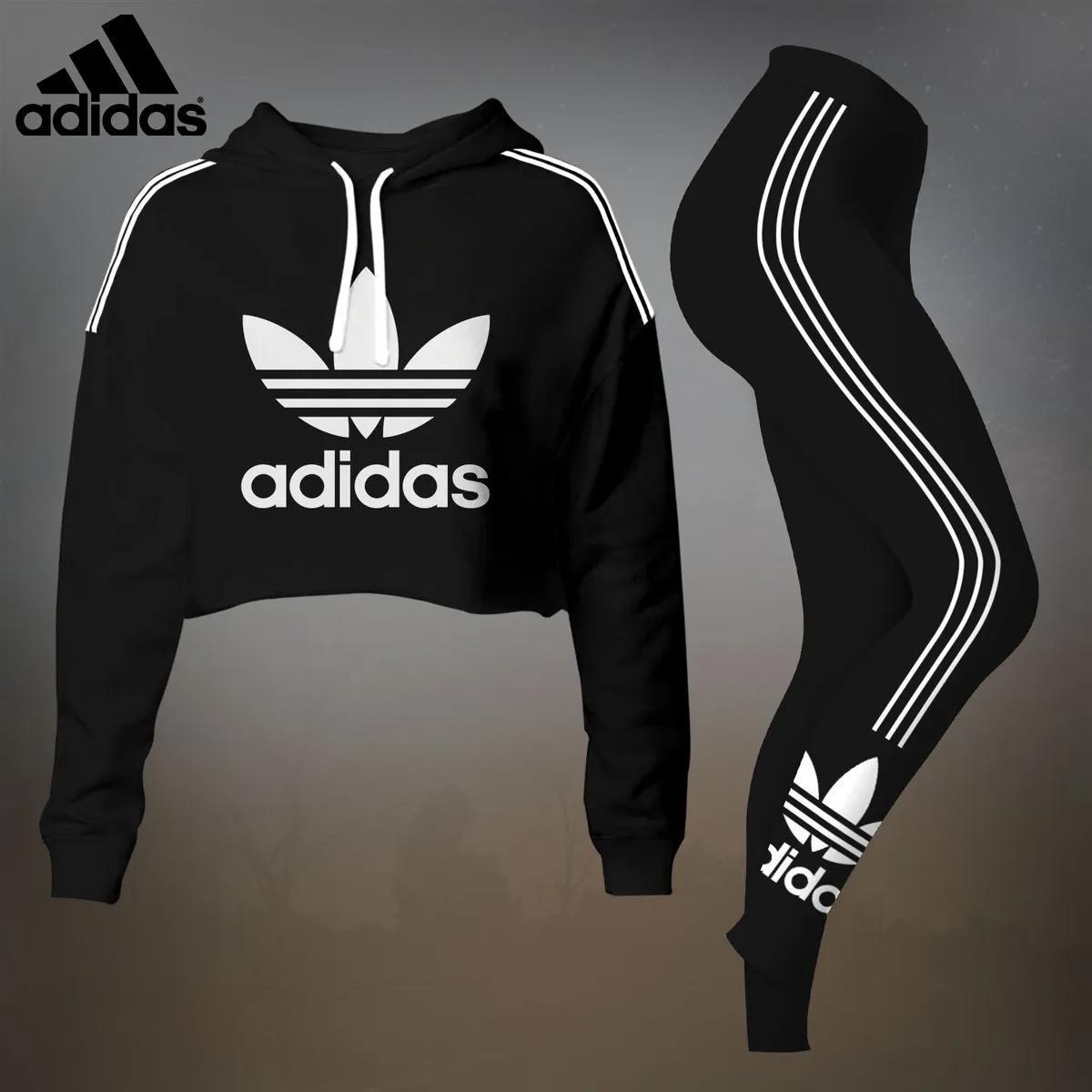 Adidas Iconic Crop Hoodie & Leggings Set