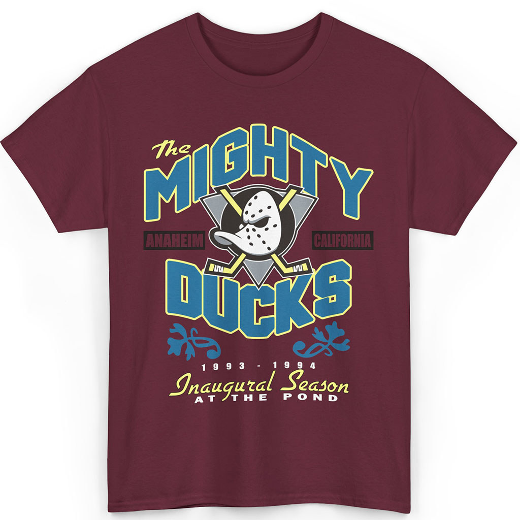 Anaheim Mighty Ducks T-Shirt 3D Premium Maroon Edition