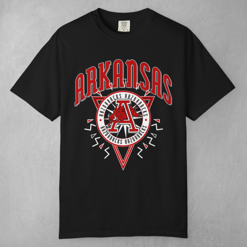 Arkansas Razorbacks Statement T-Shirt 3D Black and Red
