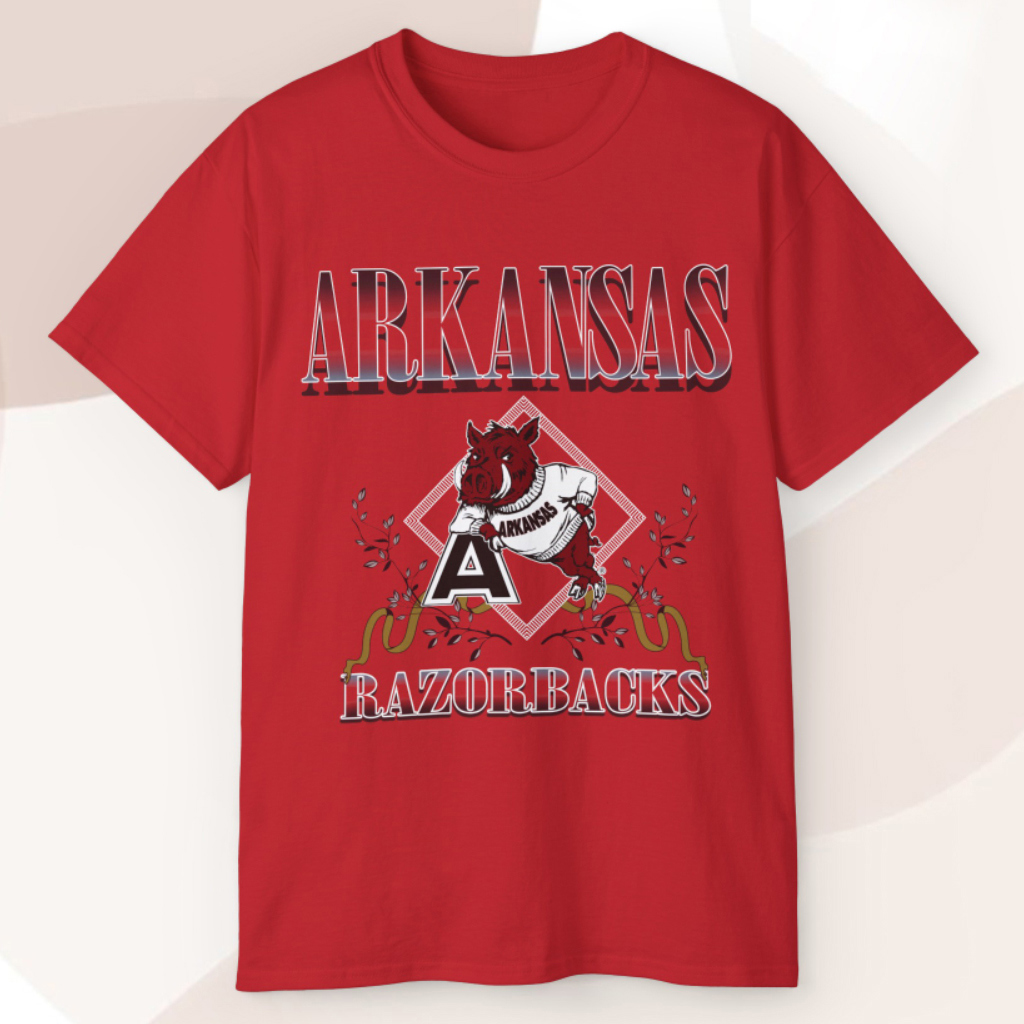 Arkansas Razorbacks Statement T-Shirt 3D Red and Bold