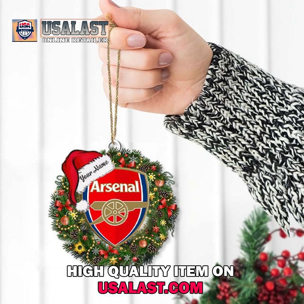 Arsenal Christmas Ornament with Personalized Santa Hat
