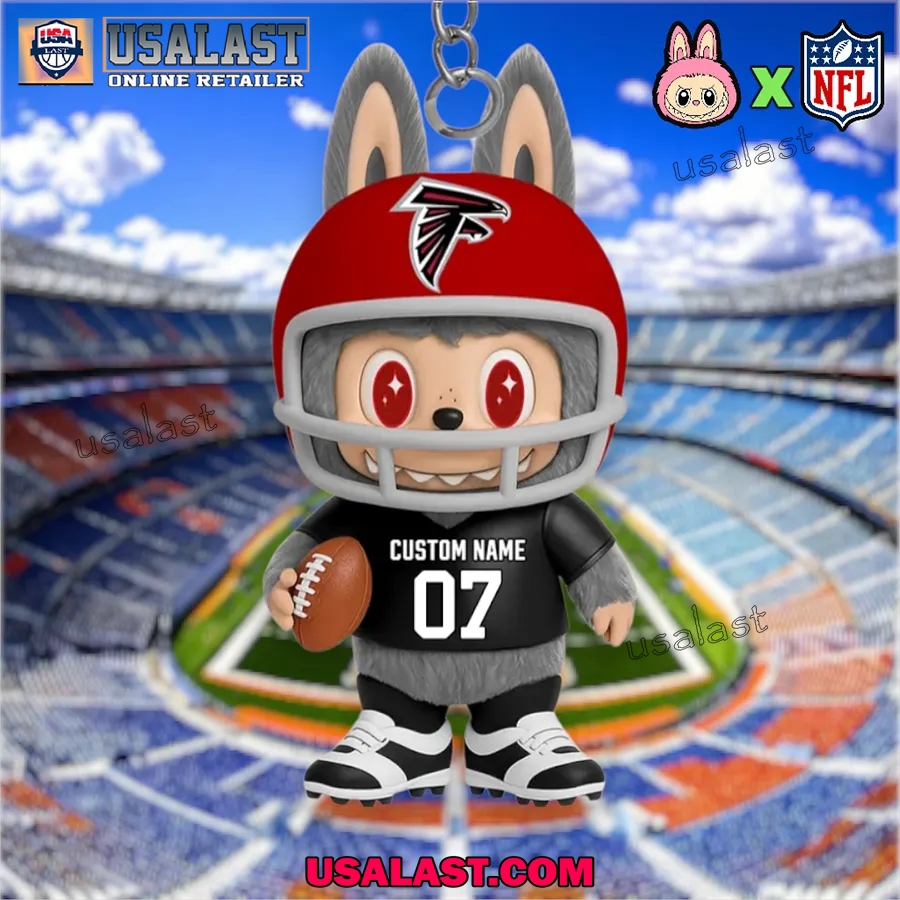 Atlanta Falcons Mascot Keychain Custom Name and Number
