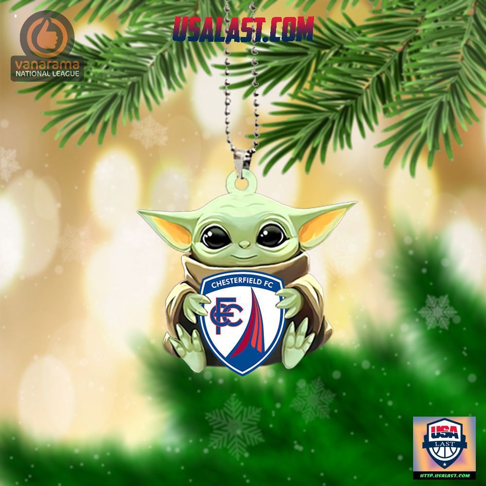 Baby Yoda and Chesterfield FC Crest Ornament Statement Piece