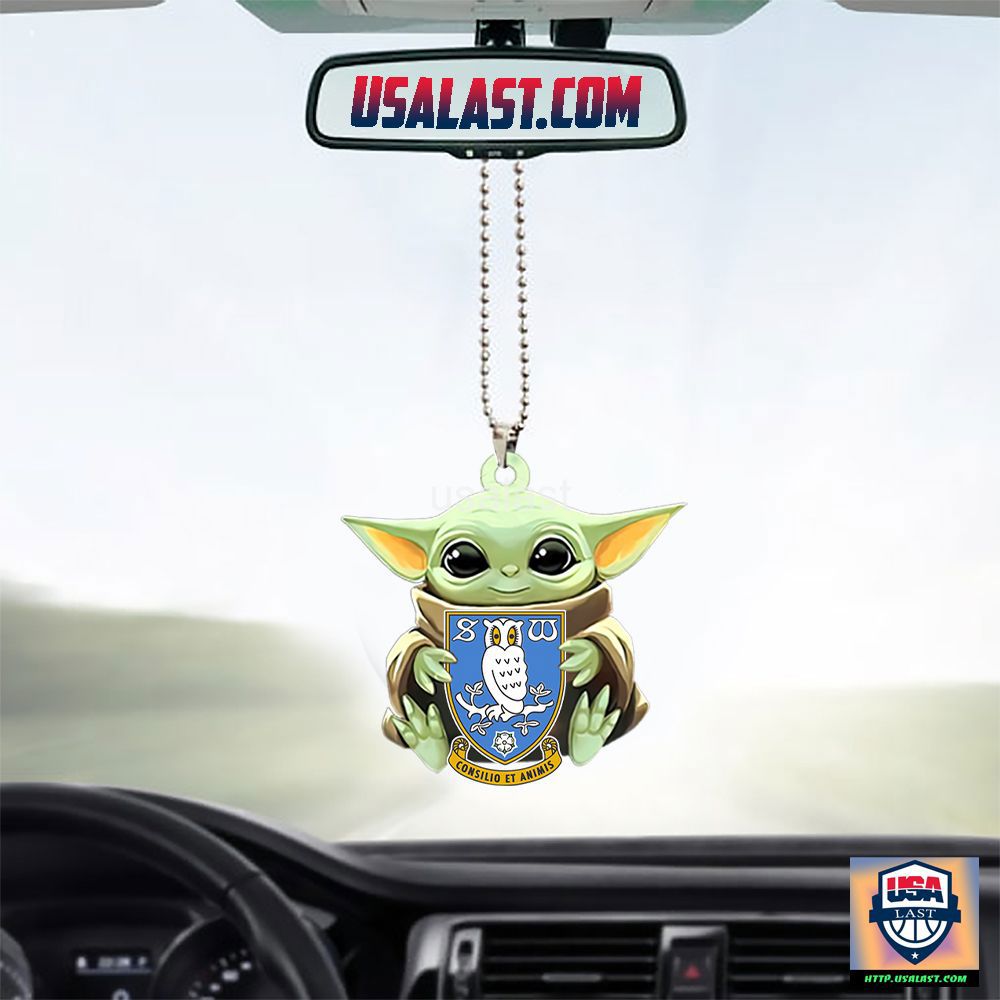 Baby Yoda Car Charm with Ravenclaw Crest