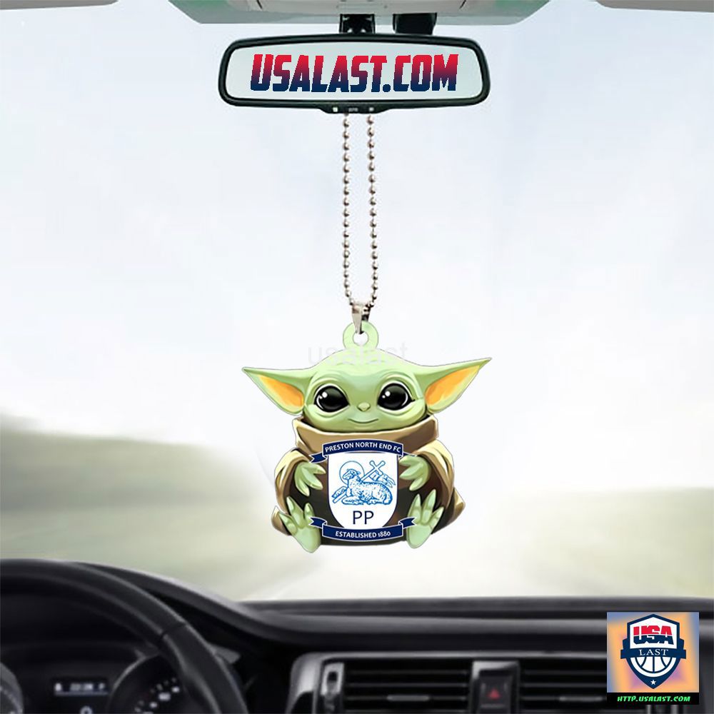 Baby Yoda Car Ornament for Preston North End FC Fans
