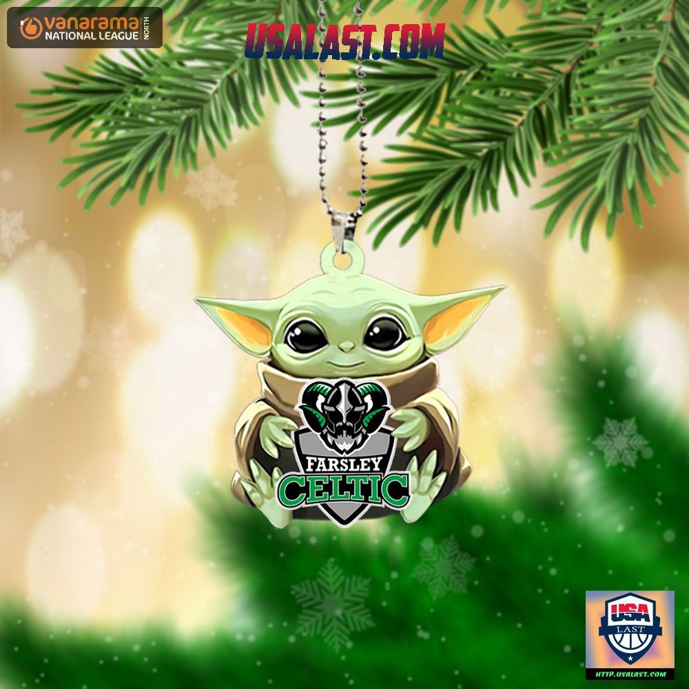 Baby Yoda Farsley Celtic Ornament Green Statement Piece