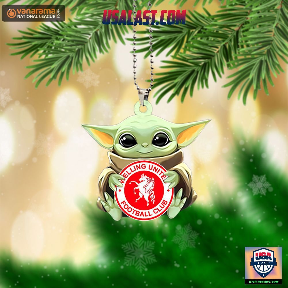 Baby Yoda Hugging Welling United Football Club Ornament