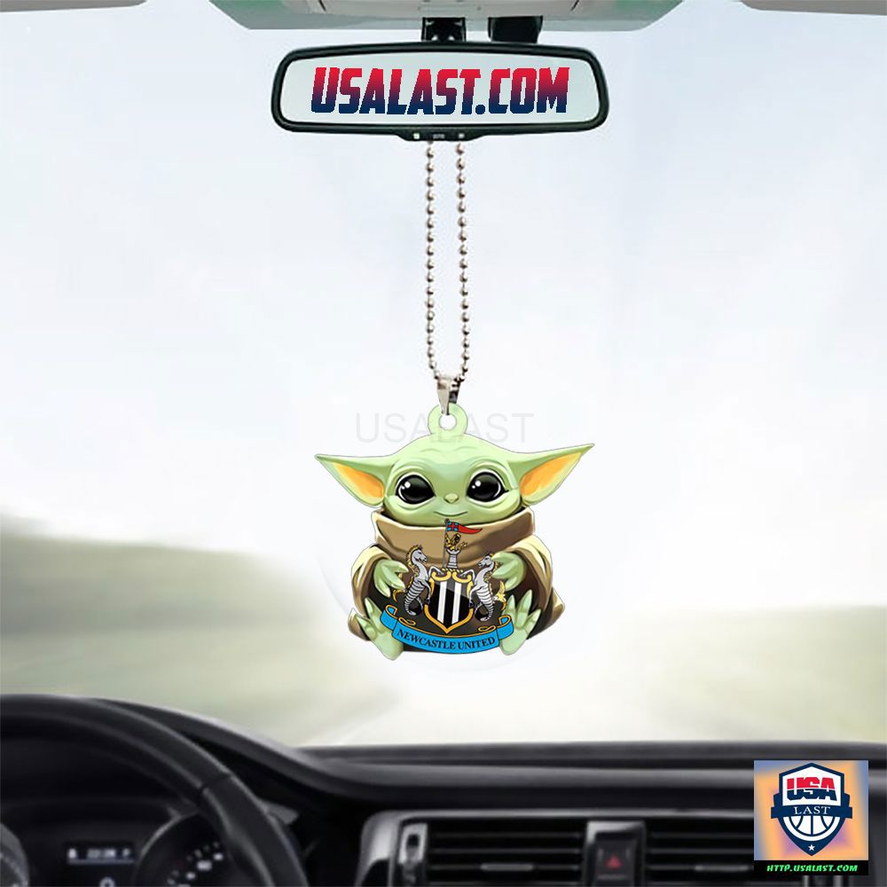 Baby Yoda Newcastle United Car Ornament Green and Stylish