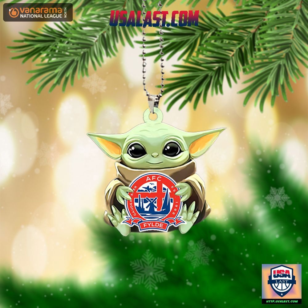Baby Yoda Ornament AFC Fylde Team Badge Charm