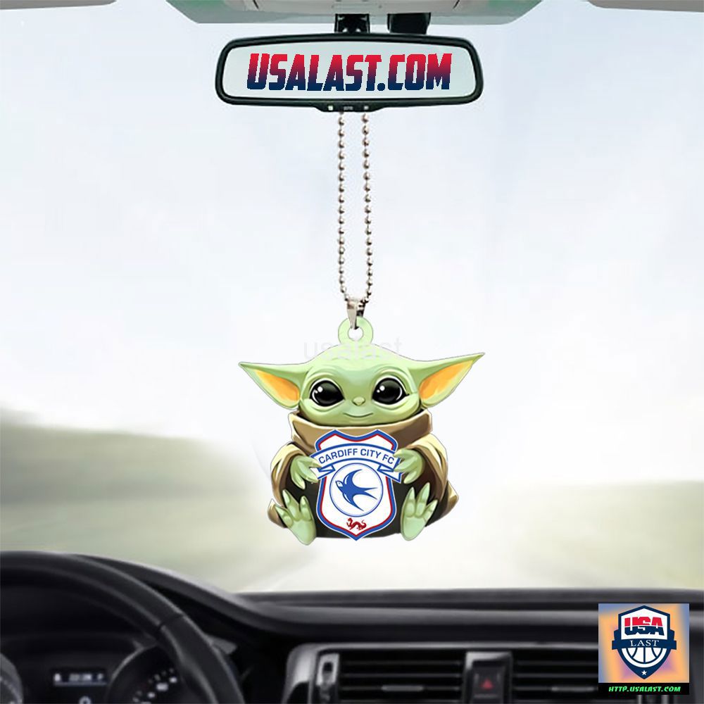 Baby Yoda Ornament Cardiff City FC Charm and Green
