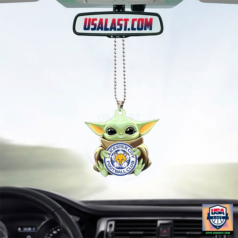Baby Yoda Ornament with Leicester City FC Logo Charm
