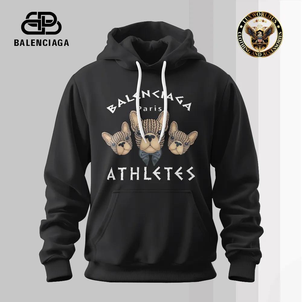 Balenciaga Athletes Hoodie in Black and Luxurious Design