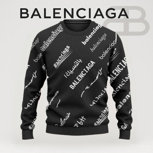 Balenciaga Bold Allover Print Sweater