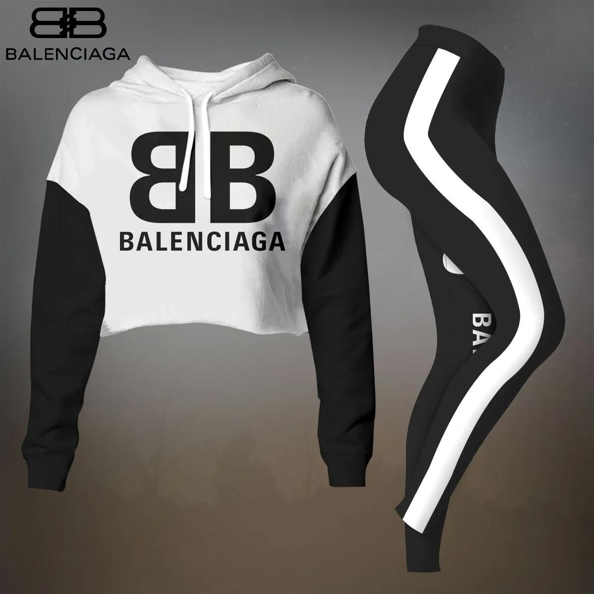 Balenciaga Bold Black and White Hoodie Set