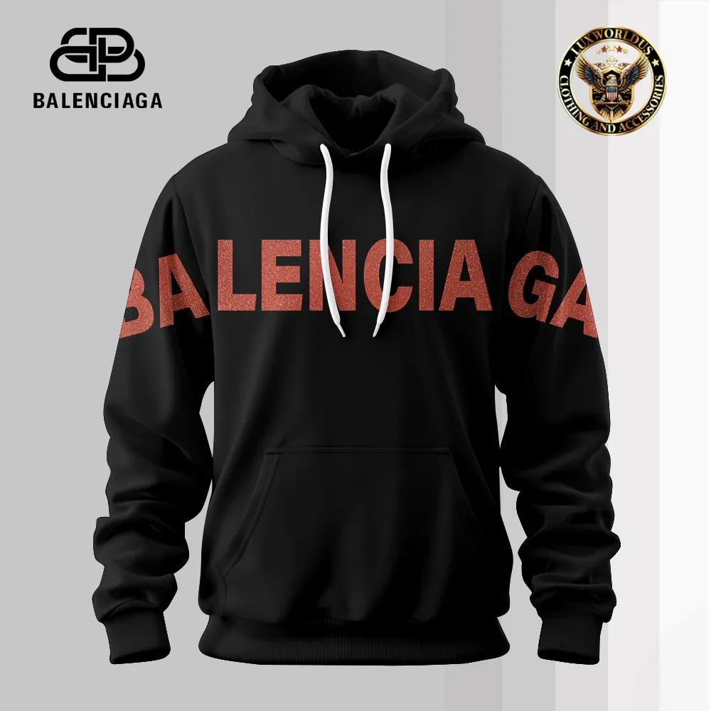 Balenciaga Bold Metallic Red on Black Hoodie