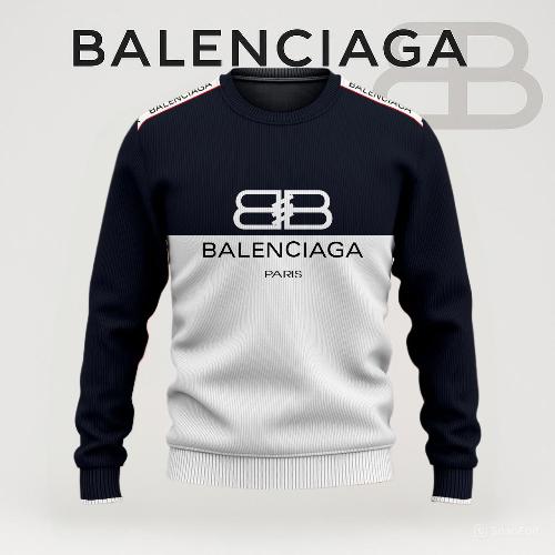 Balenciaga Bold Navy & White Sweater