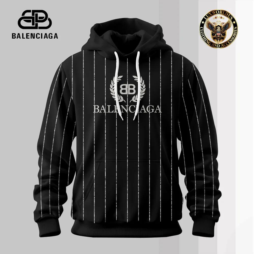 Balenciaga Bold Pinstripe Hoodie Luxury Statement Piece